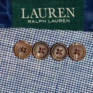 NWT 38R Lauren Ralph Lauren 100% LINEN Blue SUIT